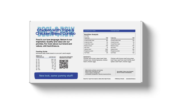 Basic Chicken Tripe / Chicken Blend Combo (12lb Box)