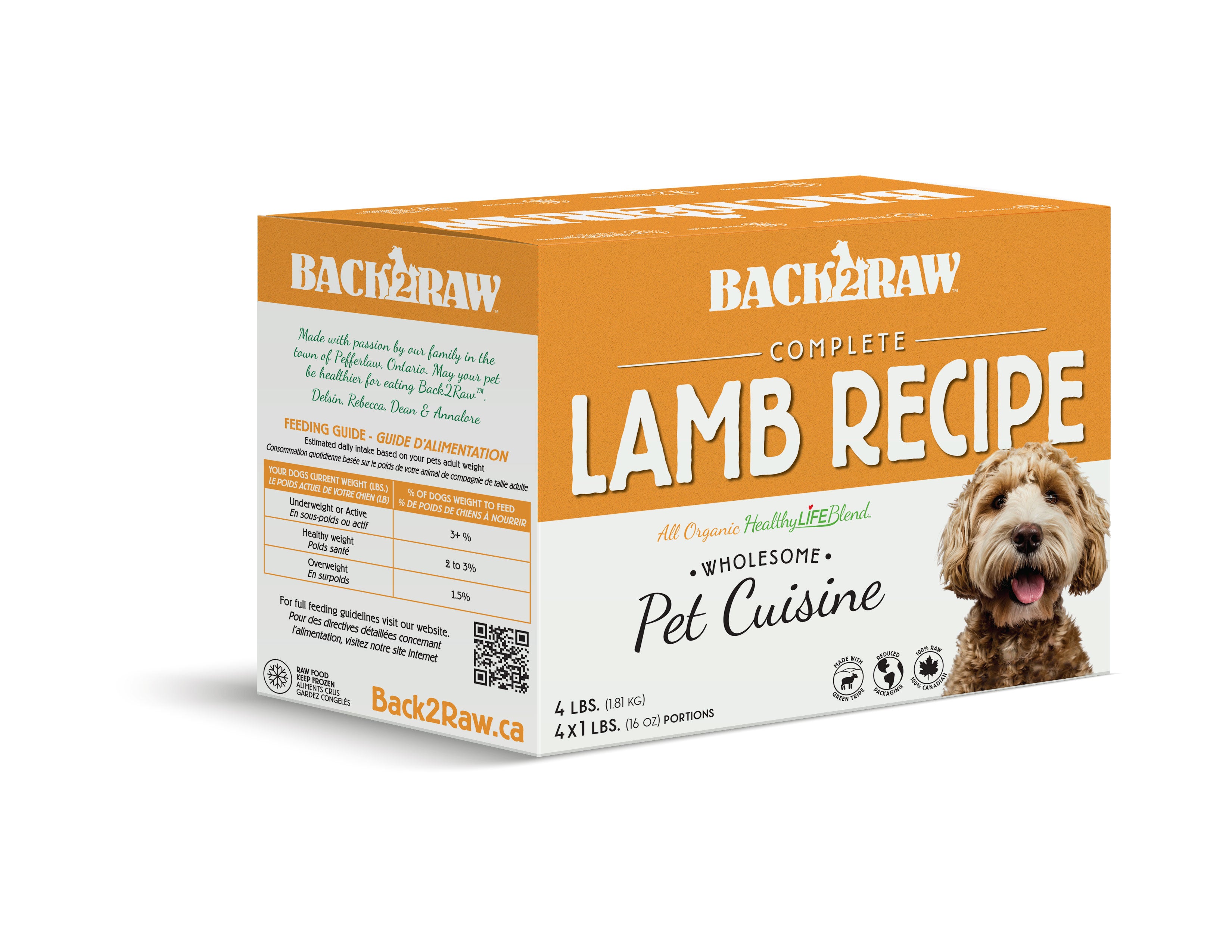 Complete Lamb Recipe 4lb Box Description The perfect choice for a picky eater our Lamb is savory and flavourful and a great choice for pets with poultry allergies. Green lamb tripe